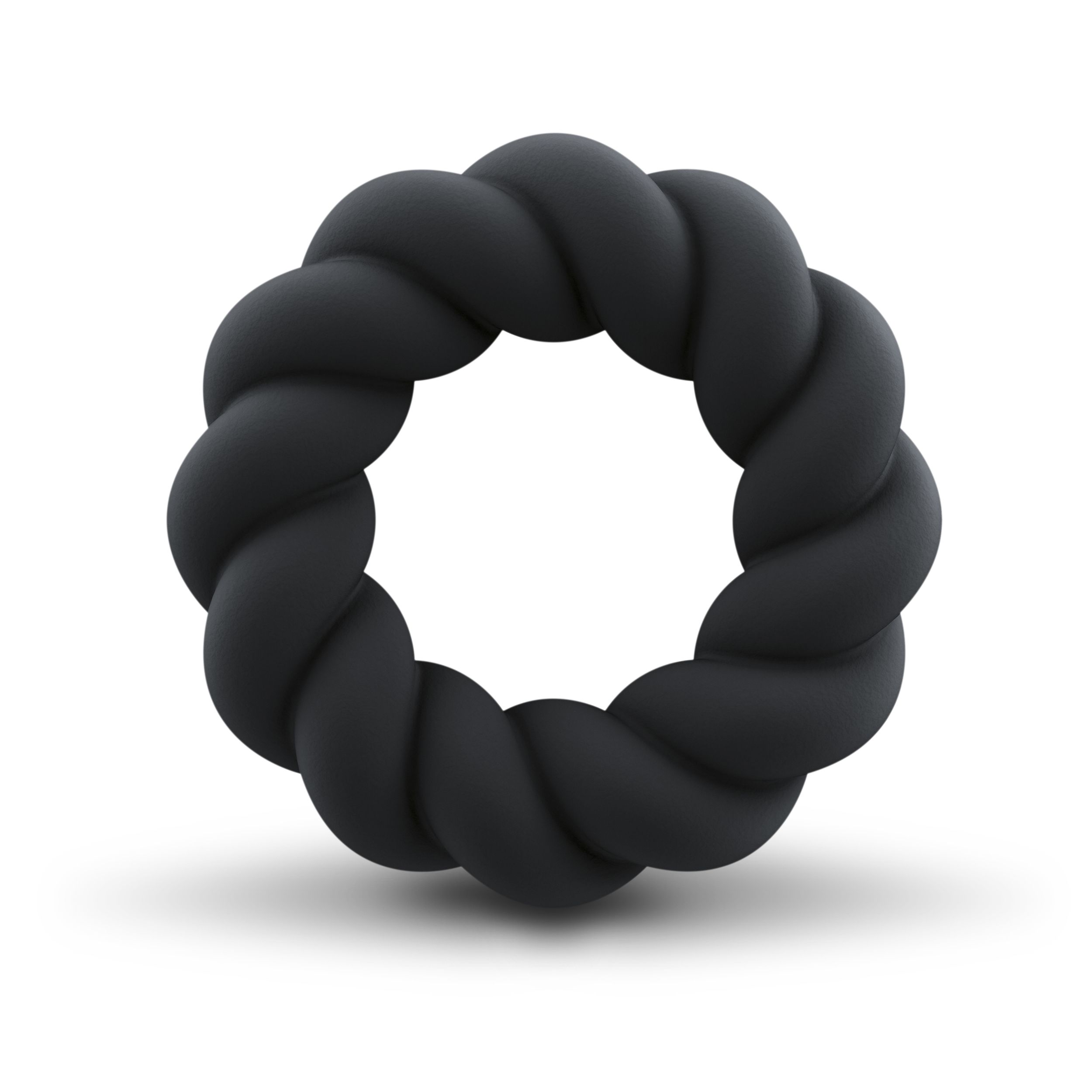 Rocks-off - Twist Non Vibrating Liquid Silicone Ring Black