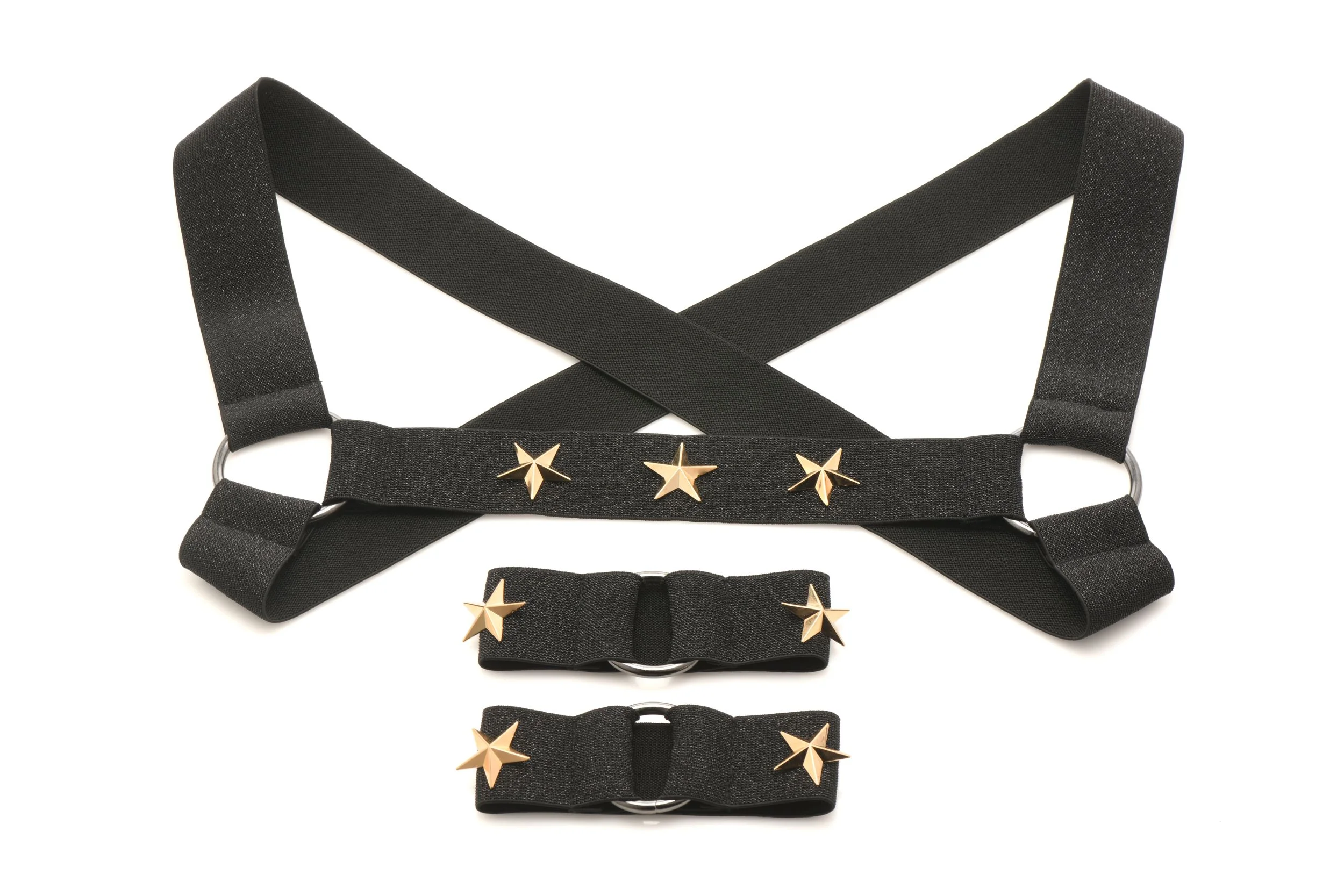 XR Brands - Borstharnas met Armbanden - Zwart