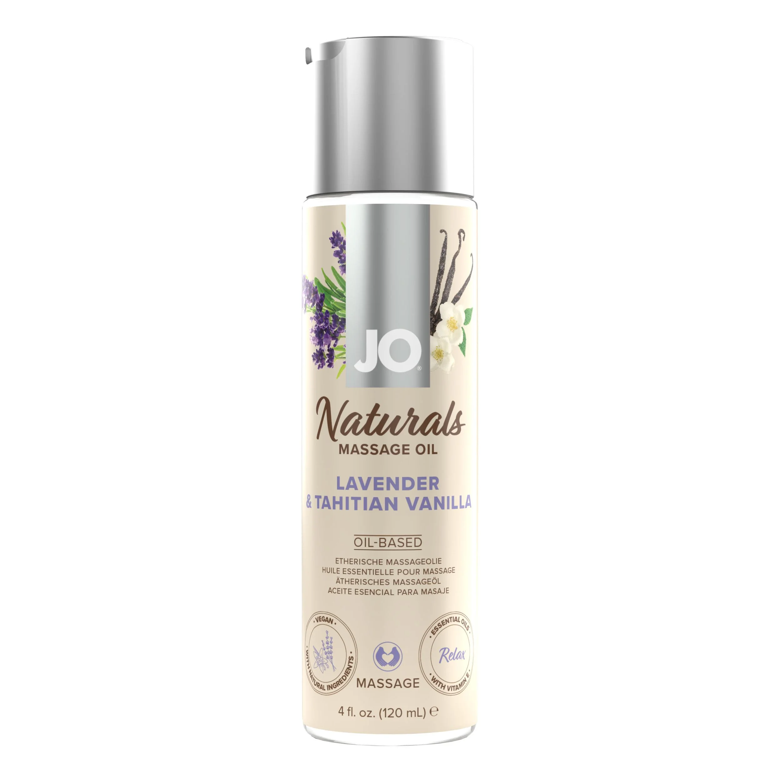 System JO - Naturals Massage Oil Lavender En Tahitian Vanilla - 120 ml System JO - Naturals Massage Oil Lavender En Tahitian Vanilla - 120 ml