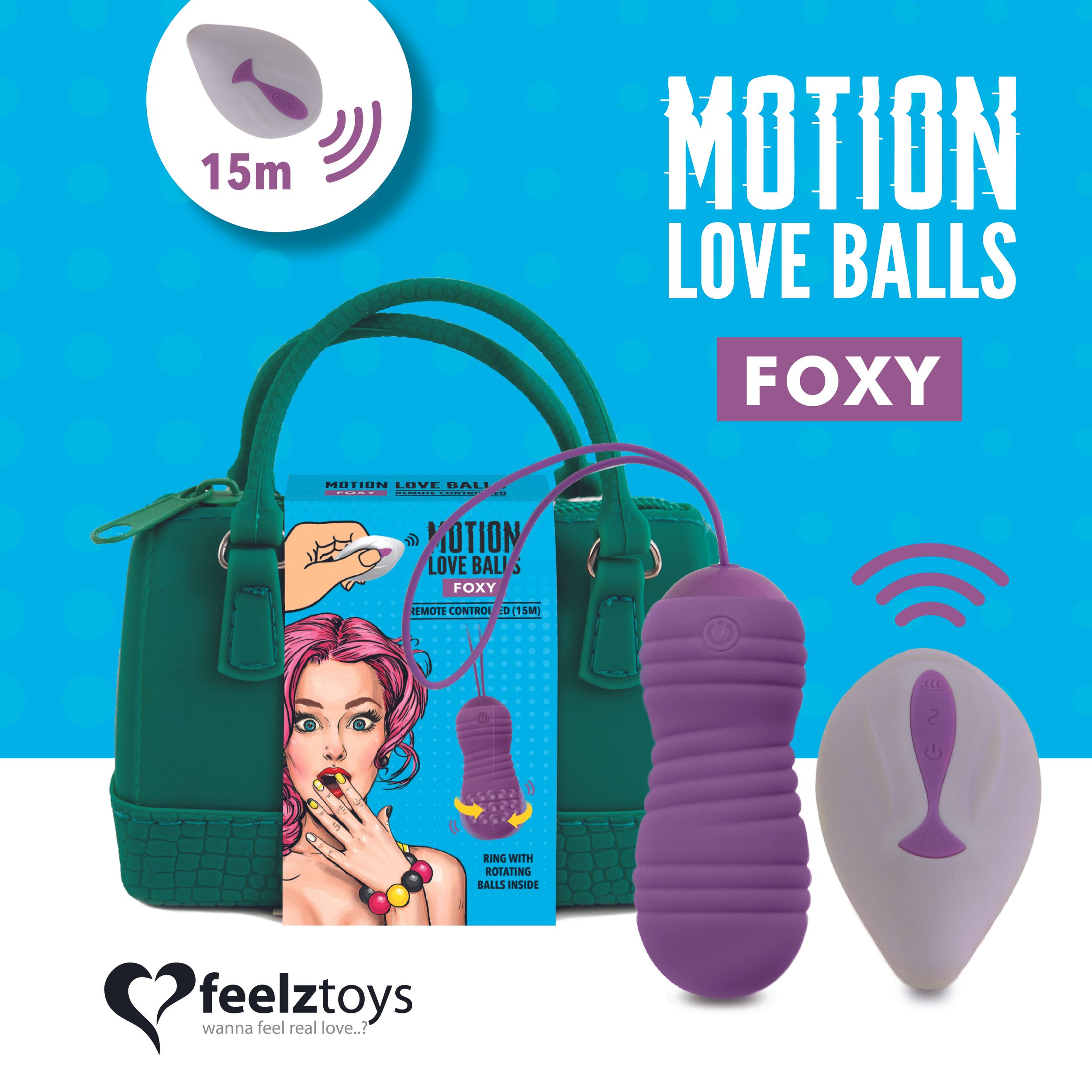 FEELZTOYS - OP AFSTAND BEDIENBARE BEWEGENDE LIEFDESBALLEN FOXY