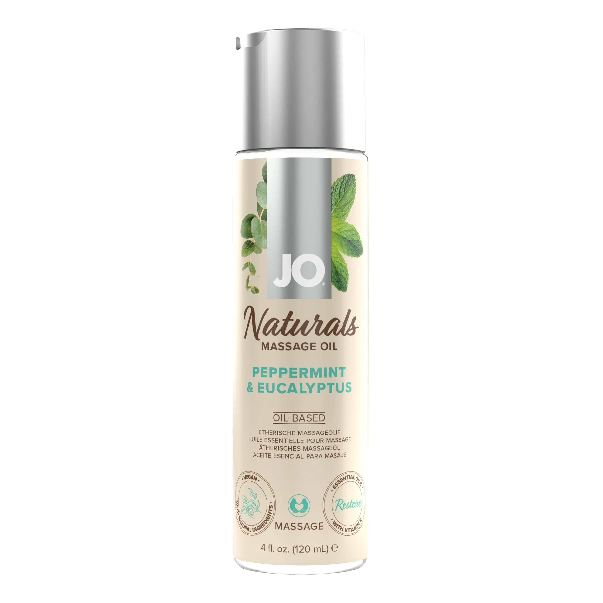System JO - Naturals Massage Oil Peppermint En Eucalyptus - 120 ml System JO - Naturals Massage Oil Peppermint En Eucalyptus - 120 ml