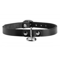 Strict leather halsband met o-ring