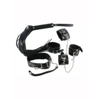 Strict leather black bondage set