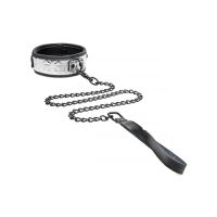 Platinum bound halsband met riem