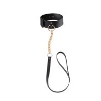 Maze kunstleren halsband met riem