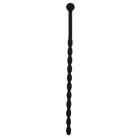 Geribbelde siliconen dilator - zwart