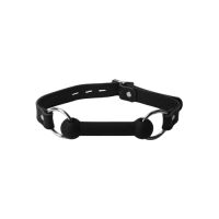 Strict leather silliconen knevel in bitvorm