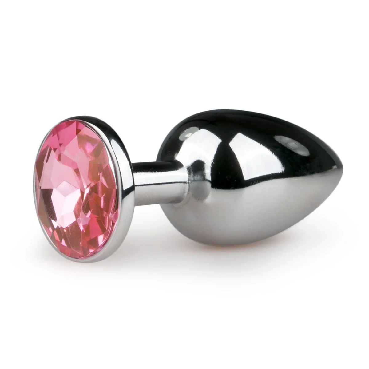 Metalen buttplug Zilver/Roze - S Metalen buttplug Zilver/Roze - S