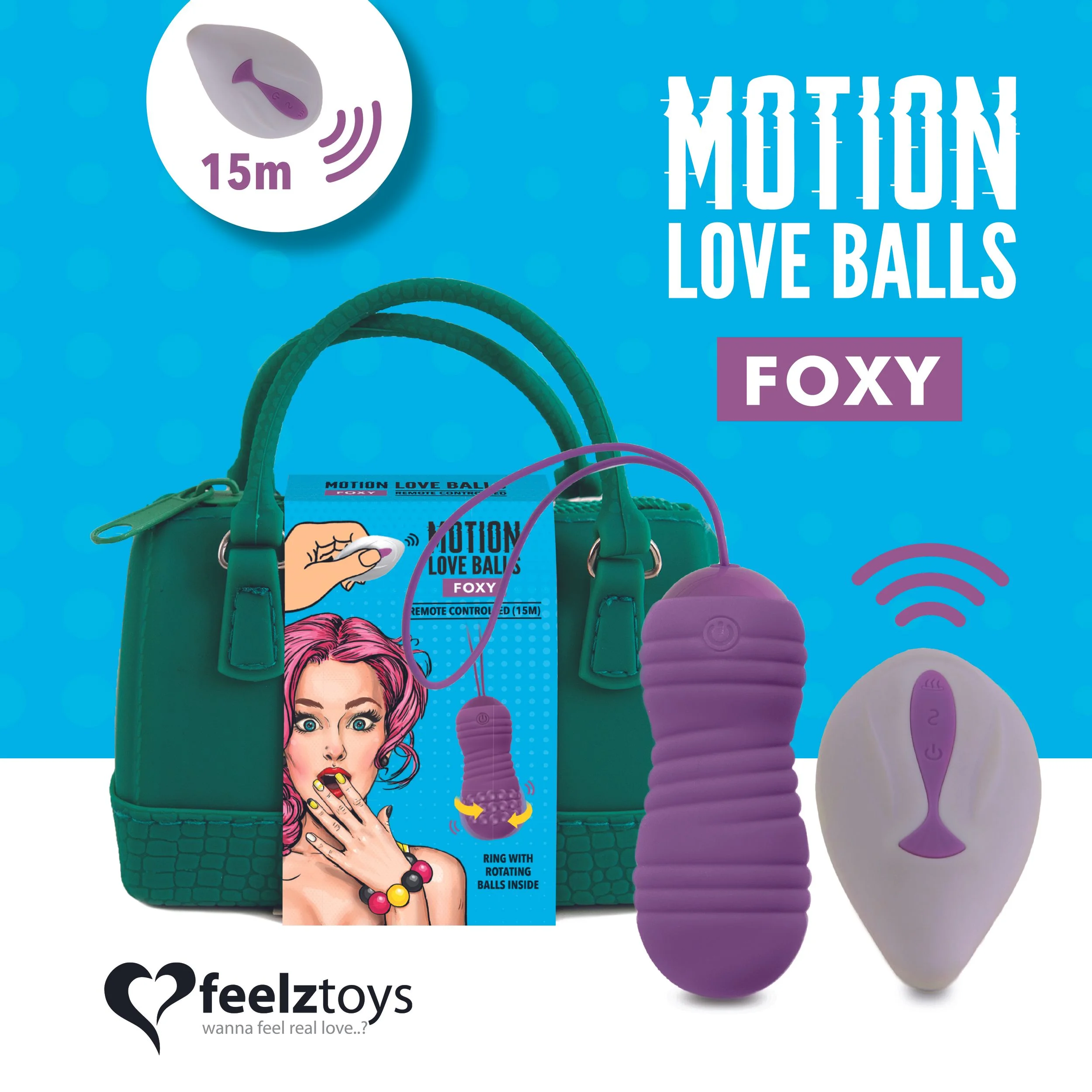 FEELZTOYS - OP AFSTAND BEDIENBARE BEWEGENDE LIEFDESBALLEN FOXY